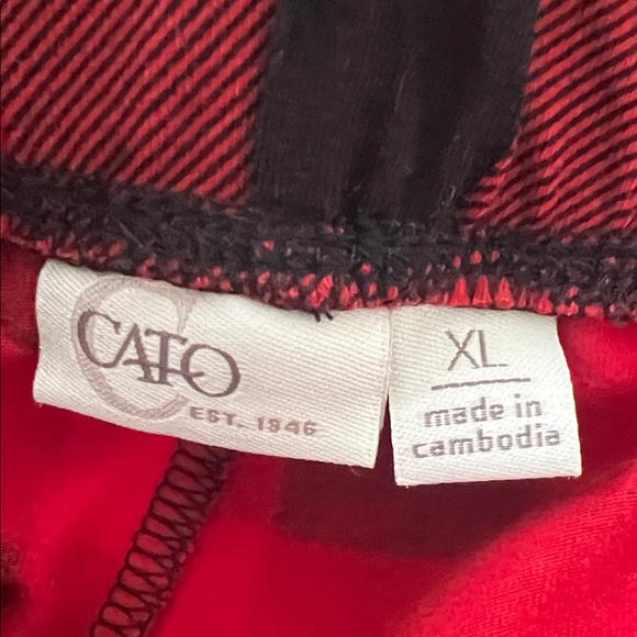 Cato Red and Black Plaid Leggings - Picture 5 of 7